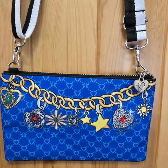 BRIGHTON GLAM GIRL CROSSBODY PURSE MINI BAG FASHIONISTA BLACK WHITE STRAP WOMEN - Picture 4 of 13